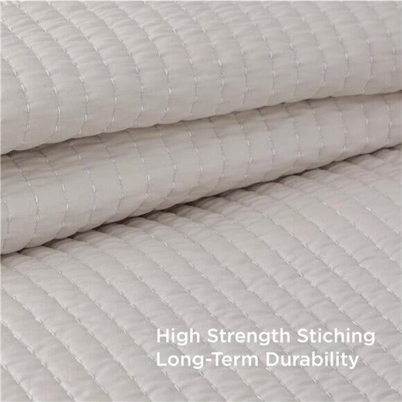 Bone Bedspread Coverlet King Size - Lightweight Soft Quilt Bedding Set - Picture 5 of 8